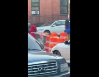 Collab WINY - Man carries rabbit in pet carrier 