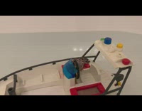 Small gecko red white toy boat bathtub  