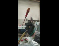 Compressed air blower make screwdriver float and spin