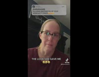 Mom in red shirt selfie tiktok filter text  message alert