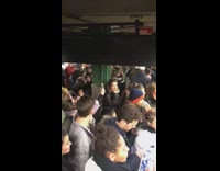 Crowd sings Thank u next by Ariana Grande together in subway station