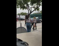 guy bent over tree girl behind him