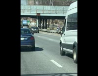 Van uses hand mirror 