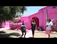 All pink painted house exhibit