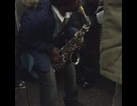 Collab Subway Creatures - Guy Plays Saxophone Very Badly on Subway Then Curses at Everyone