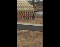 Guy dance inside brown wooden structure windy