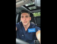 Blue shirt guy car nurse high school 