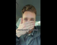 Collab BitchIG2 - Guy covering face in car shows pimple under nose