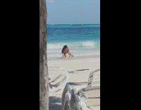 Girl face forward plank red bikini