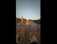 Man dive head first into the water