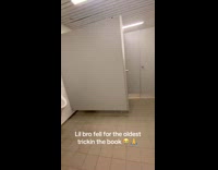 Guy tricks friend bathroom voice