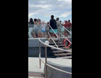 Guy on cruise joins crowd likes dancing