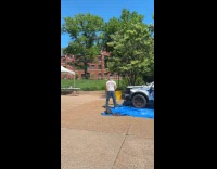 Students wrecking car as stress outlet 