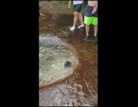 Guy jumps into hot spring fail 