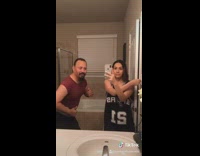 Collab BitchMP - Girl red shirt dad spurs light switch flip