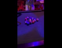 Guy fails rack balls uneven pool table
