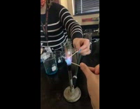 Chemical compounds produce rainbow fire torch experiment