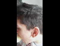 Guy puts mouth over yellow bird head