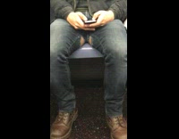 man with tears on the inside of his jeans