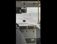 Bus drives across airport runway 
