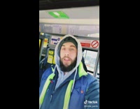 Bus driver tries to get out of bus 