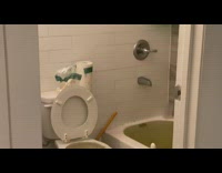 Sewer water floods apartment from bathtub and toilet 