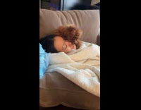 Dog lick and bite face of girl