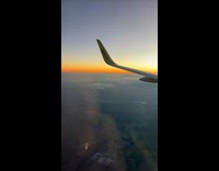 Sunrise view seen from the airplane window