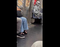 Collab WINY - Silver man riding subway 