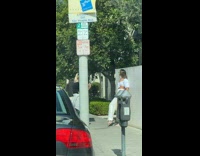 Woman white crop top pants lean wall