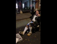 Man dresses as gamer guy for Halloween 