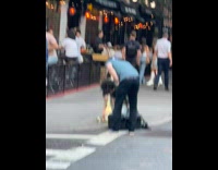 Collab winy - Man smoke bong pipe on the street