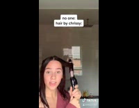 Collab BitchIG2 - Girl straightening hair in red shirt