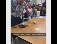 Collab FunBestVids - Teacher brings live crabs into classroom, crab snaps finger and teacher throws crab into room