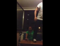 Guy dances falls off table out window