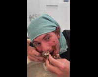 Guy looks for jeremy finds him bathroom 