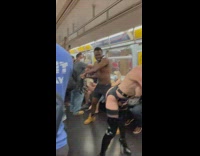 Couple does BDSM in barely any clothes on train Part 2