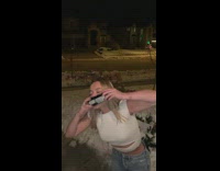 White shirt girl shotguns black can 