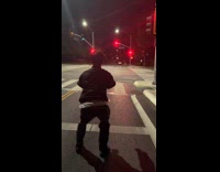 Guy act like driving while on foot