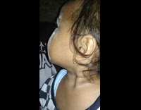 Young girl with talc powder on face