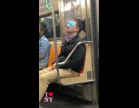 Collab Subway Creatures - Guy sleeps with face mask over eyes