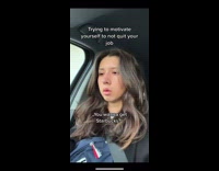 Girl cries over song about working 