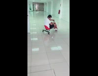 Guy spins in circles on tricycle bike and breaks it in half