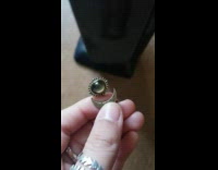 Glass on the ring changes color with the light