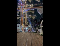 Mexican tall ship before it hits bridge