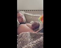 Baby tries to breastfeed on dad 