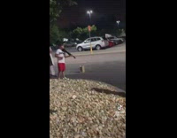 Boy plays violin to rap song outside Walmart 