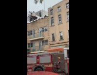 Green alien doll decoration firetruck rooftop halloween