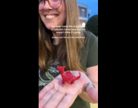 Woman makes dragon sculpture out of cheese wax