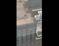 Man jump exercise rooftop building